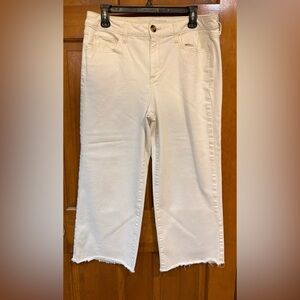 Sonoma Women's Cream Cropped Wide Leg Jeans